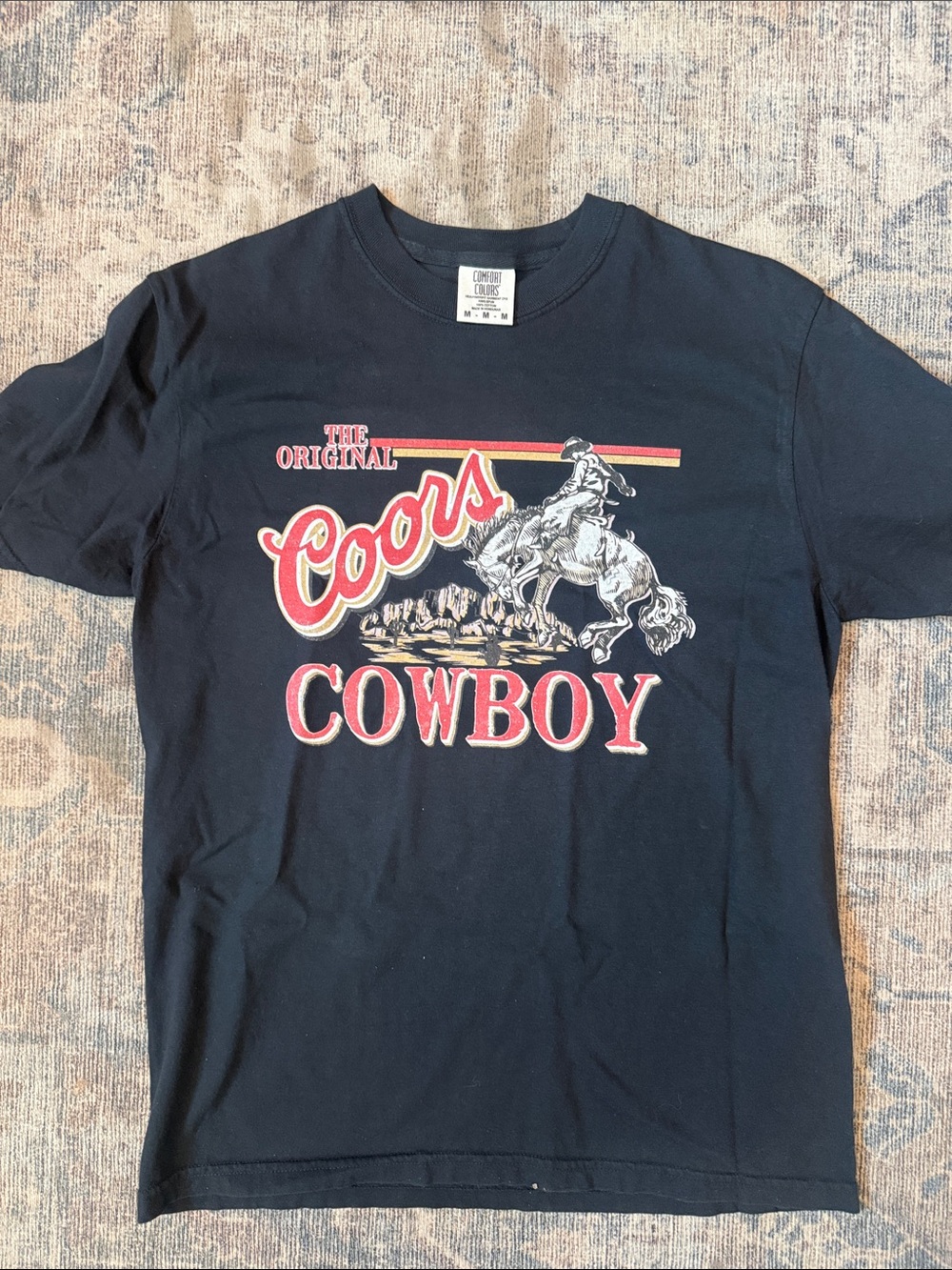Coors Cowboy Graphic Tee - Black with Red & Cream Print
